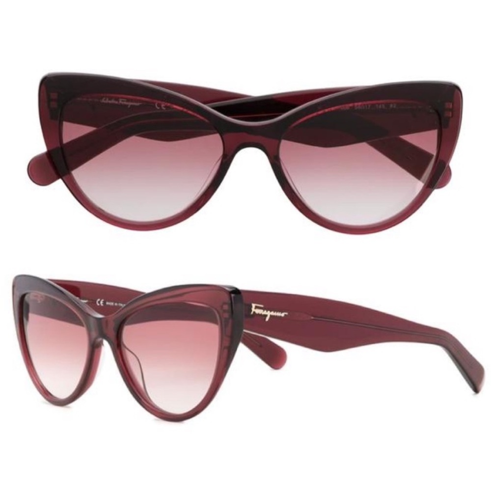 Salvatore Ferragamo Cat Eye 56mm Sunglasses in Red Wine SF930S - Picture 5 of 9